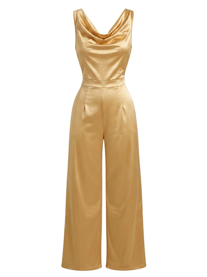 1960s Satin Vintage Classic Jumpsuit 5