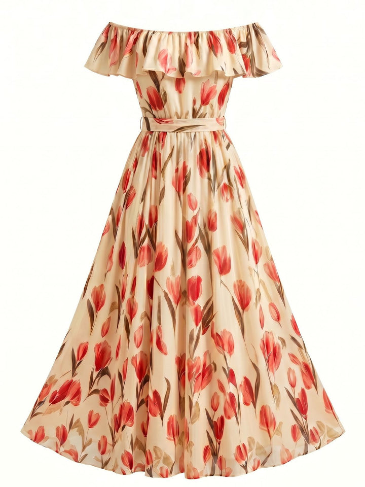 1930s Floral Halter Vintage Classic Dress 6