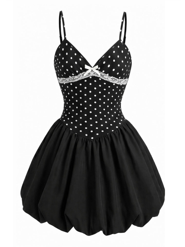 [Pre-Sale] Bbww 1960s Polka Dot V Neck Bow Top 2