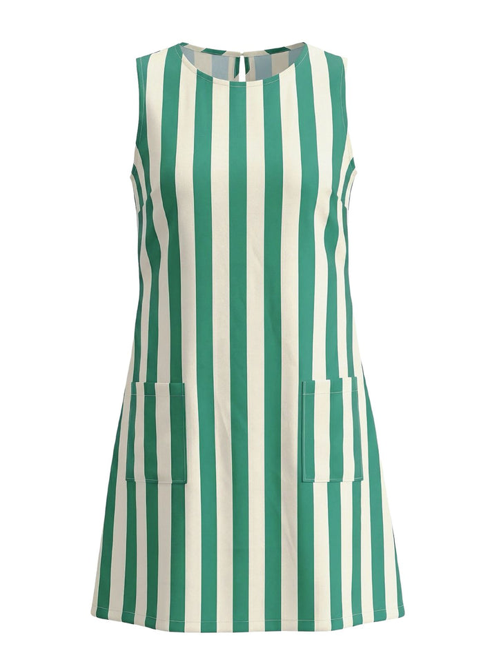 1960s Floral Striped Vintage Classic Dress