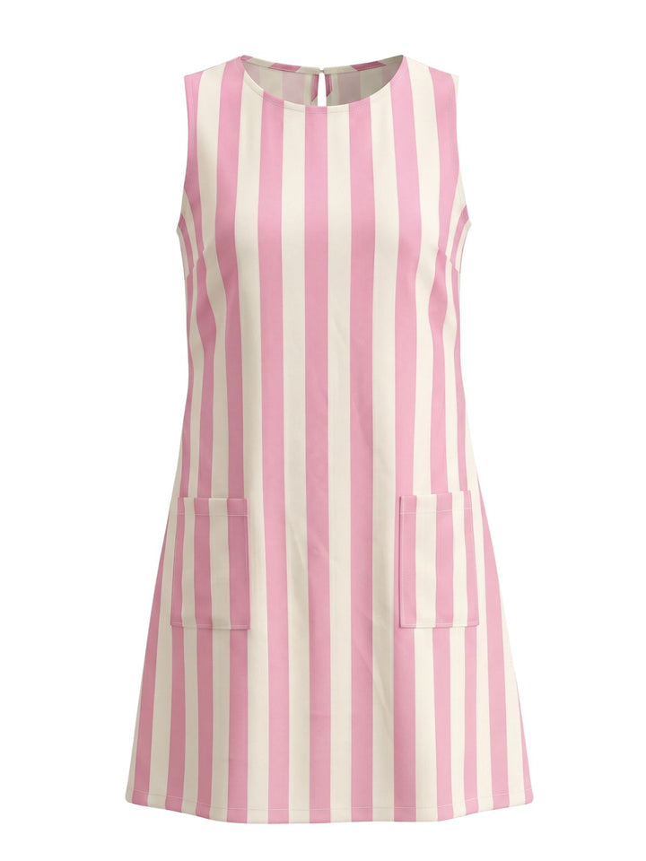 1960s Floral Striped Vintage Classic Dress 3