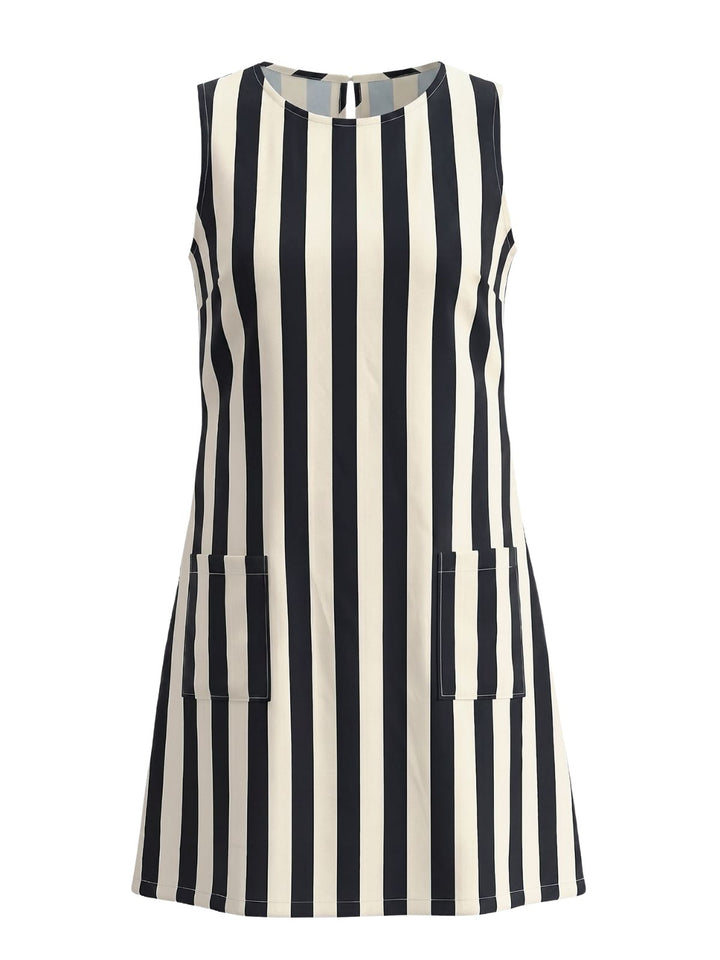 1960s Floral Striped Vintage Classic Dress 6