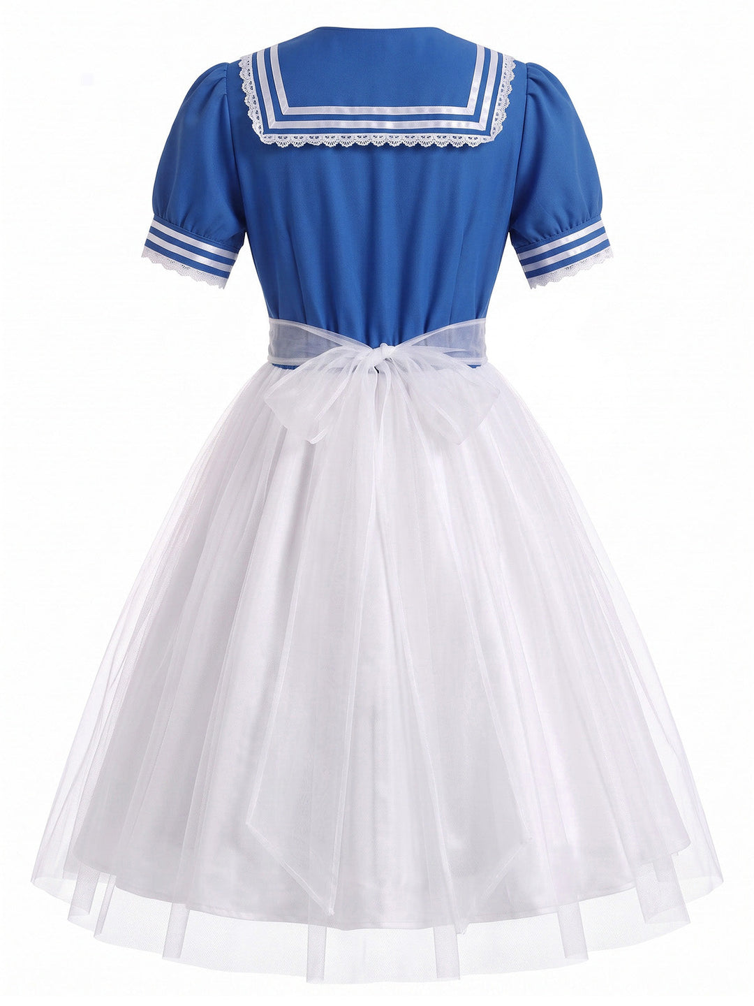 Blue Square Neck Dress 5