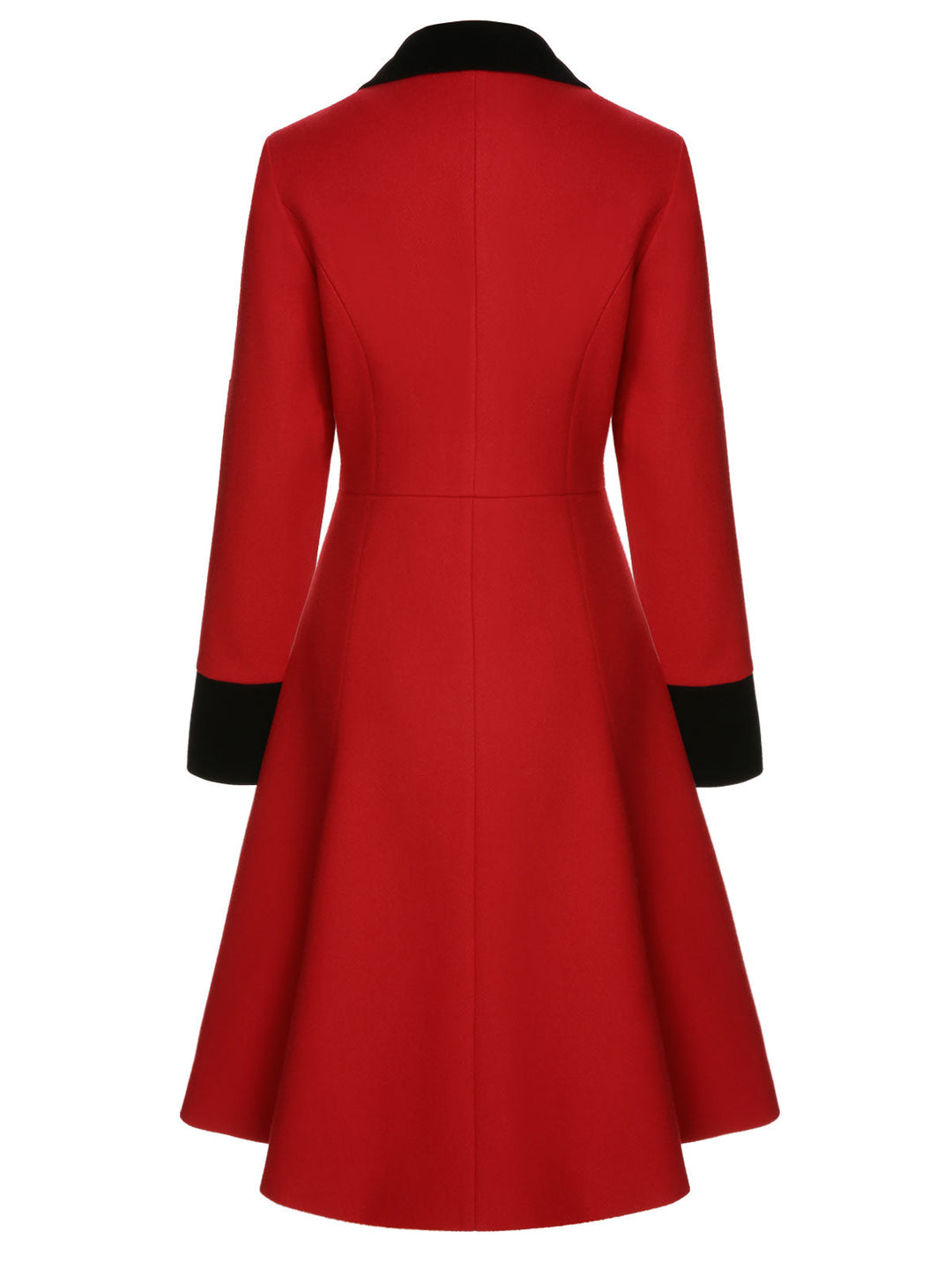 Red &amp; Black 1950s Lapel Button Pocket Coat, vintage coat, outerwear - perfect for women who love vintage and fashion