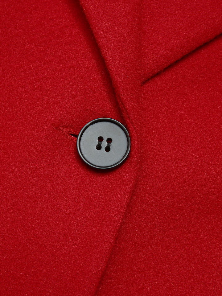 Red &amp; Black 1950s Lapel Button Pocket Coat, vintage coat, outerwear - perfect for women who love vintage and fashion