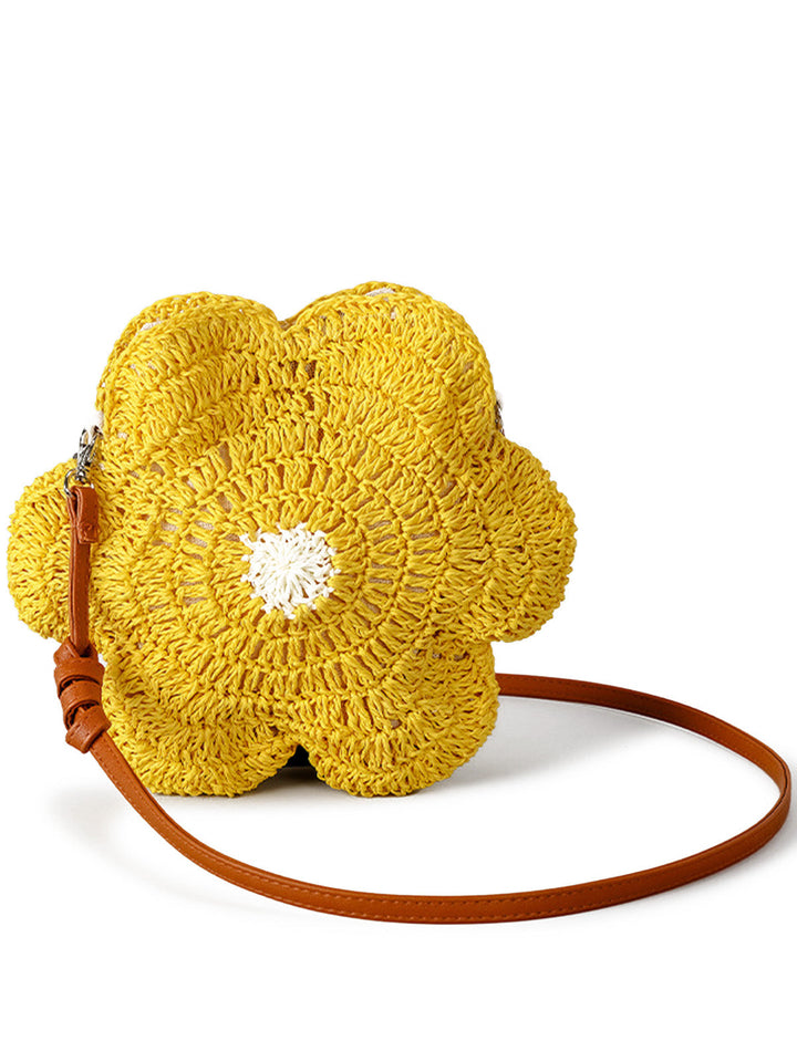 Yellow Cute Egg Flower Crossbody Bag