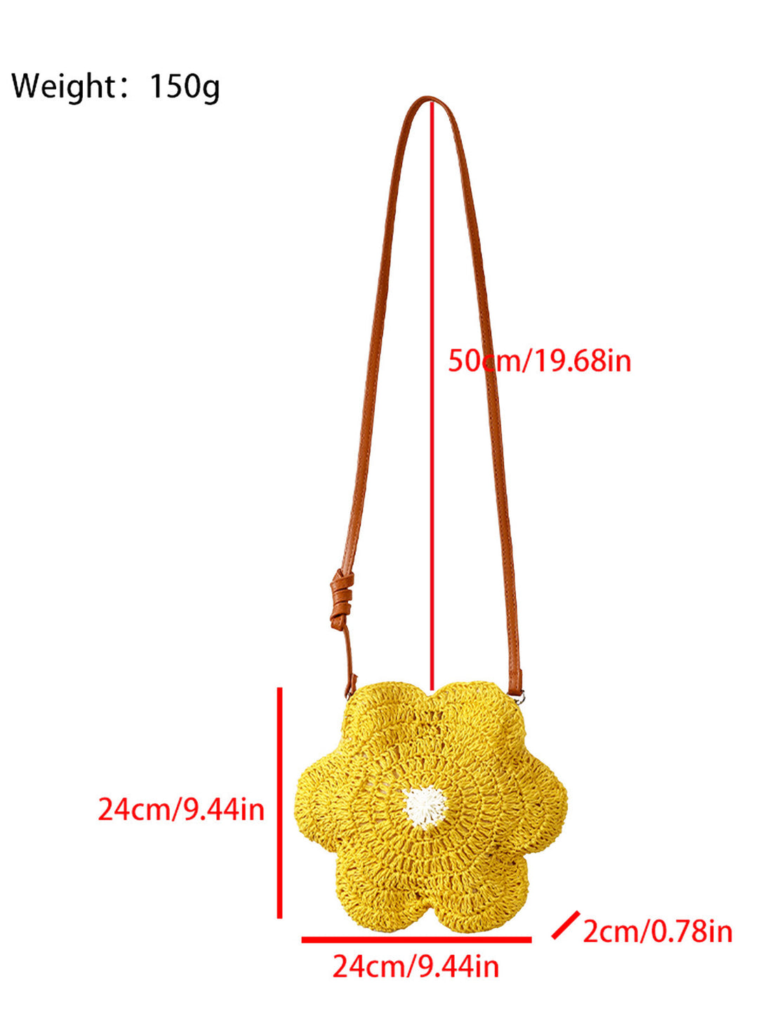 Yellow Cute Egg Flower Crossbody Bag 3
