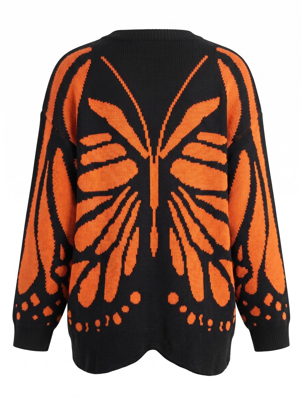 Orange Butterfly Knit Cardigan
