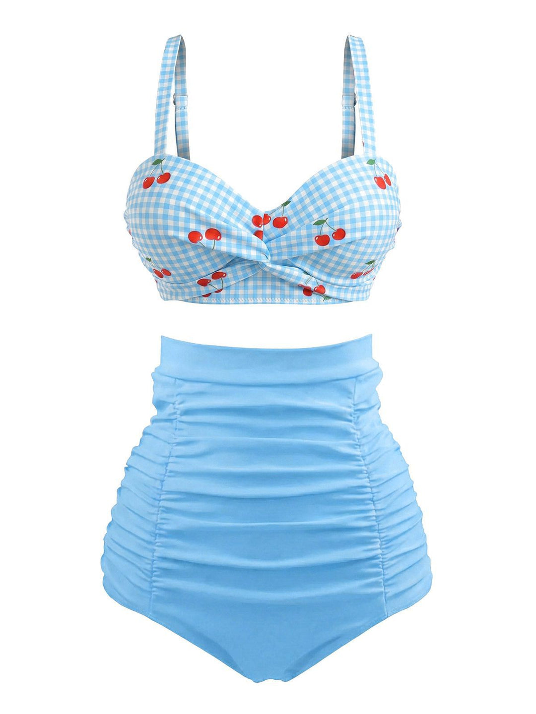 Striped Colorblock Vintage Bikini Set, vintage swimsuit, swimwear - perfect for women who love vintage and retro fashion