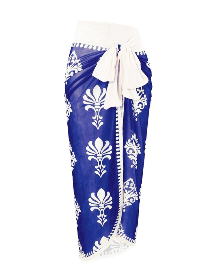Boho Floral Printed One-Piece Swimsuit &amp; Cover Up