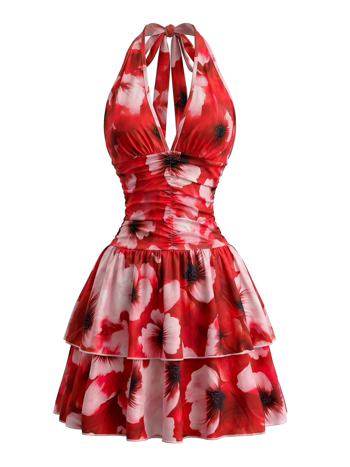 1980s Halter Tie Waist Dress 6