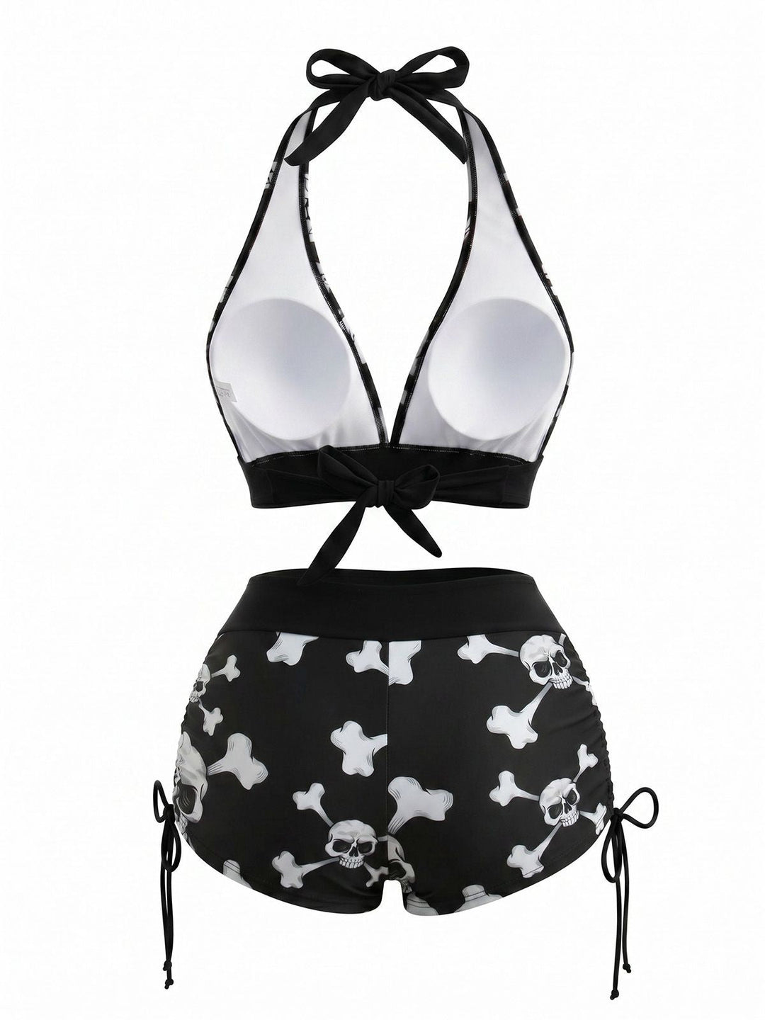 Punk Halter Rock Skull Bikini Set, vintage swimsuit, swimwear - perfect for women who love vintage and retro fashion