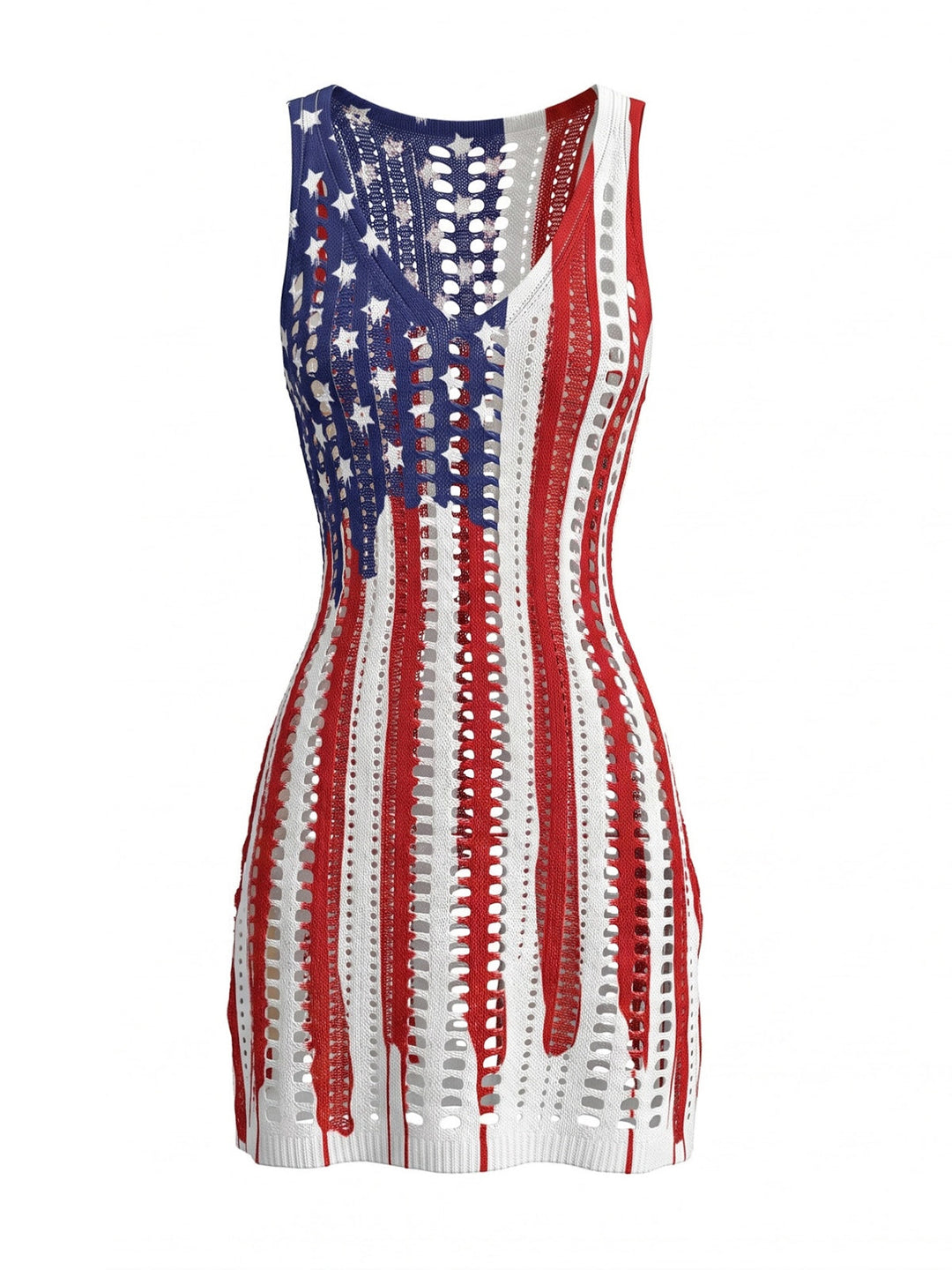 Elegant Red Blue White 1980s Vintage Swimsuit 2