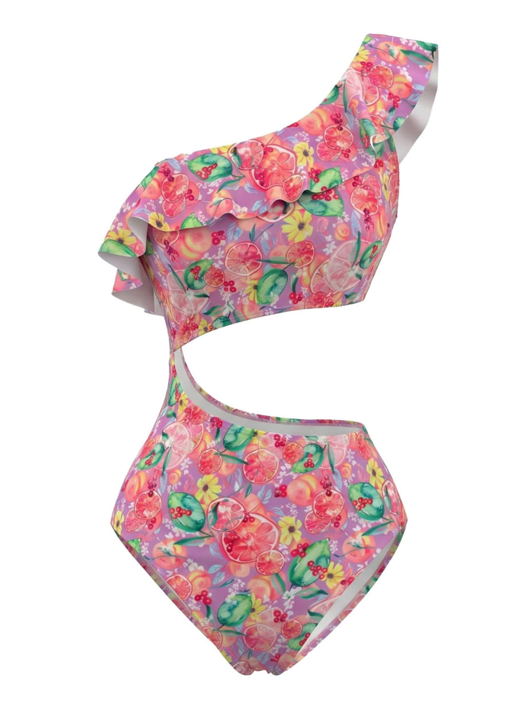 Pink Print One Shoulder One Piece One Piece Swimsuit 5
