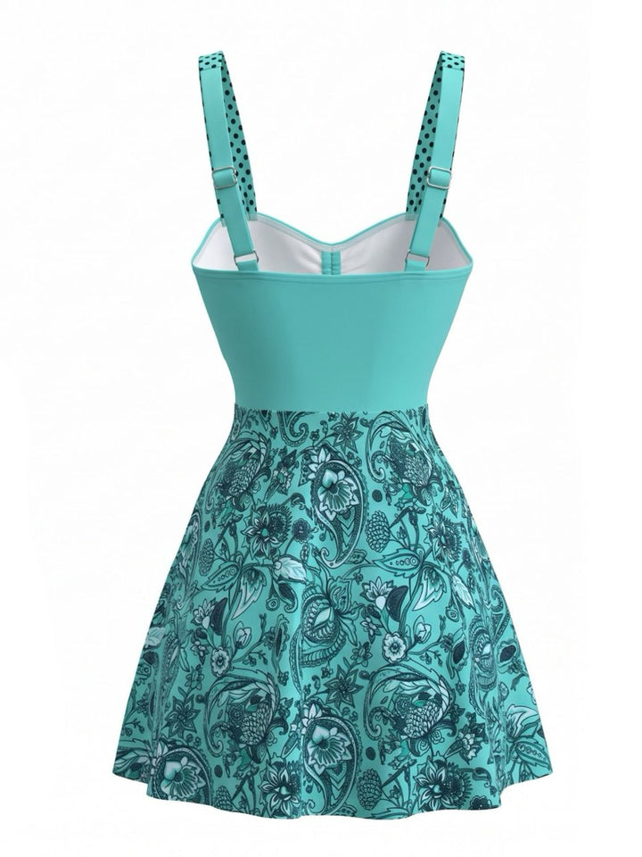 Green Vintage Tankini Set 2