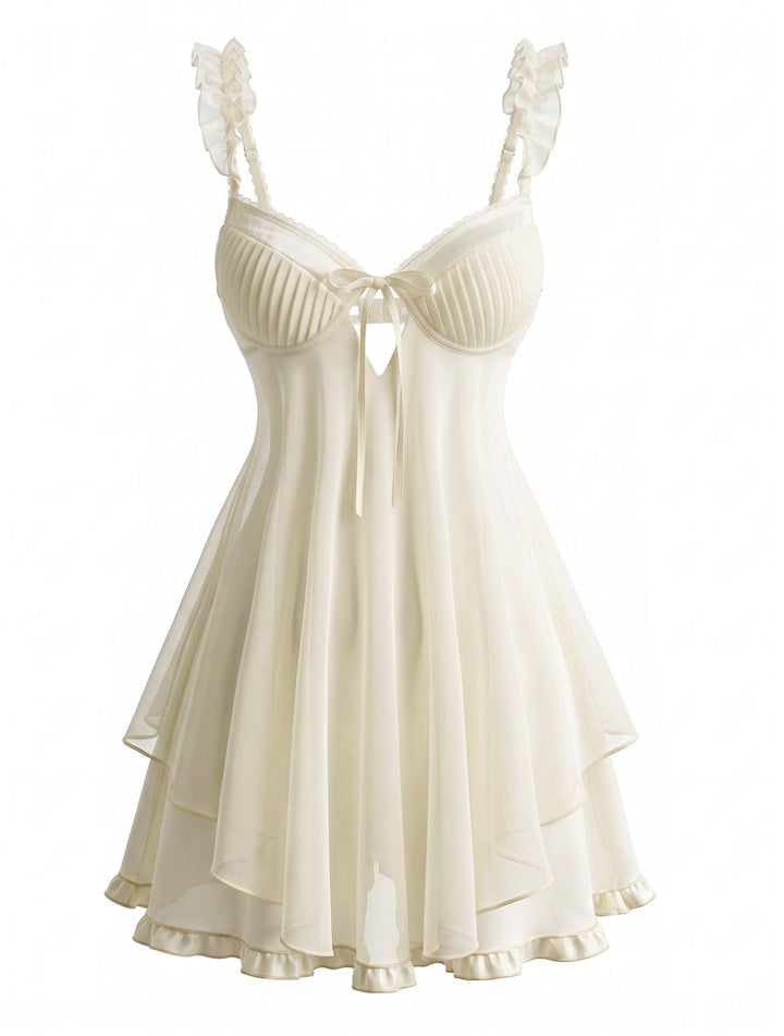 Ruffle Bow Babydoll Nightgown