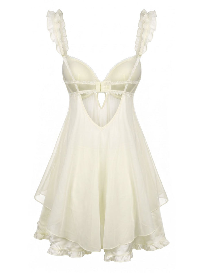Ruffle Bow Babydoll Nightgown