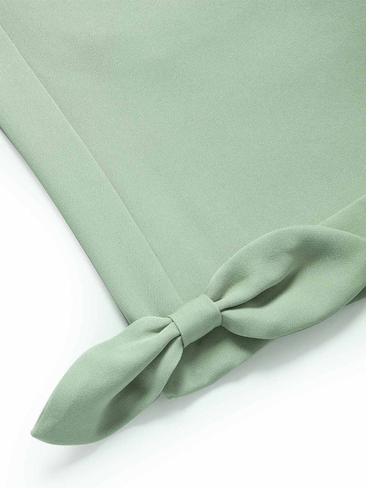 [Pre-Sale] Sage Green 1950s Bow Peter Pan Collar Belted Romper, vintage romper, retro jumpsuit - perfect for women who love vintage and retro fashion