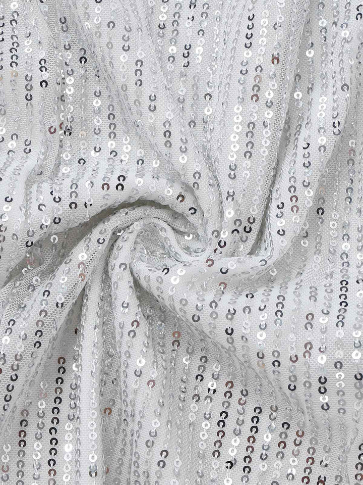 Silver 1920s Sequin One-Shoulder Side-Slit Dress - vintage dress, retro fashion, Gatsby party