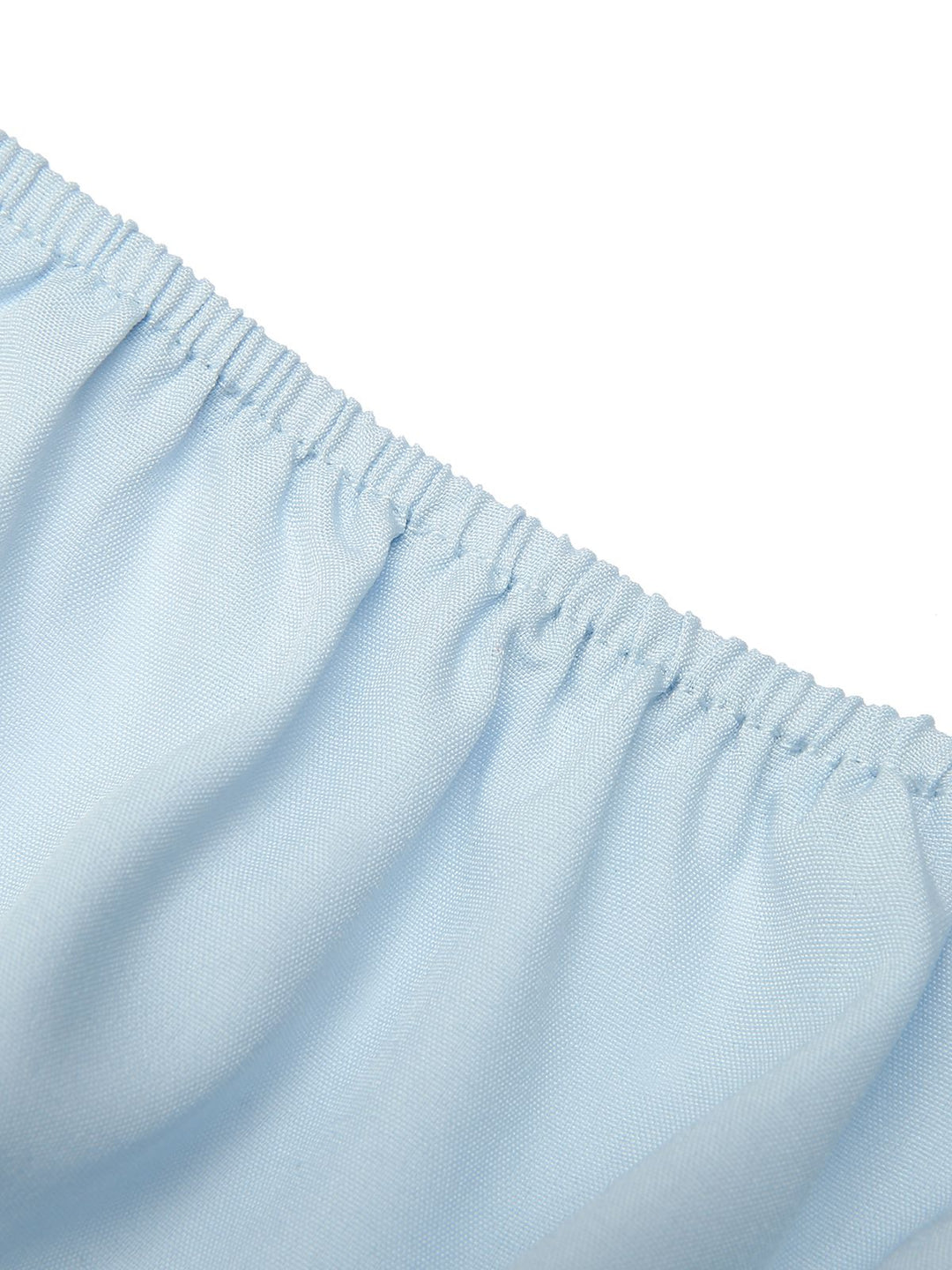 Sky Blue 1950s Solid Puff Sleeves Tops - vintage fashion, retro style