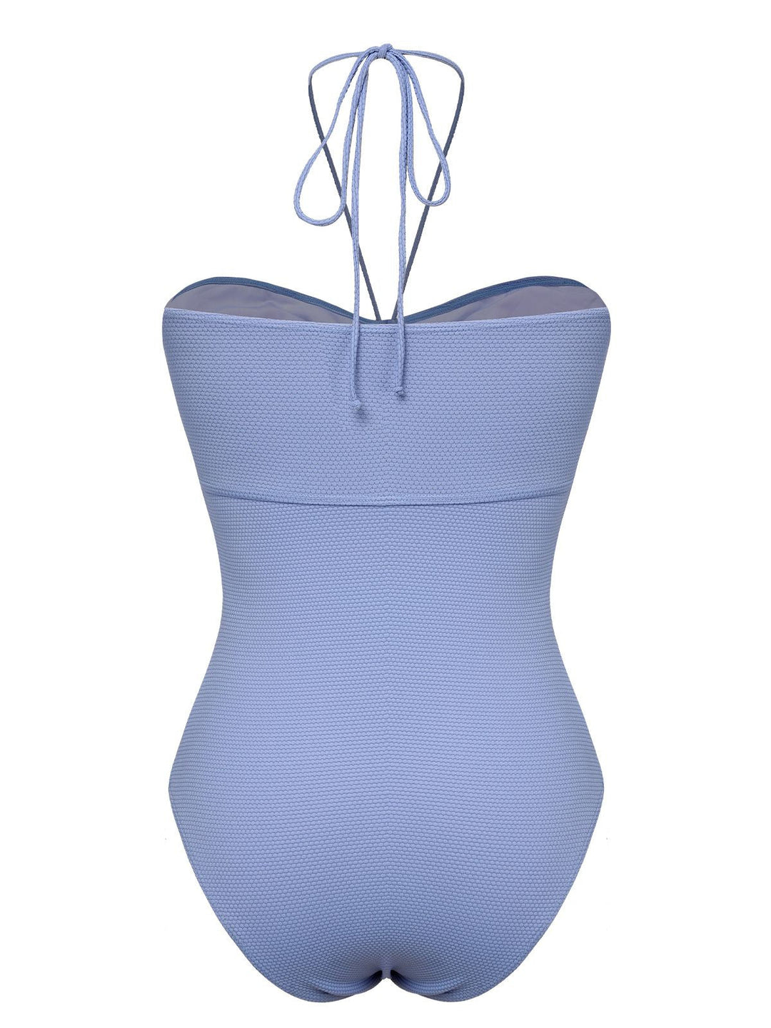 Sky Blue 1970s Solid Drawstring Bandeau Swimsuit, vintage swimsuit, pin-up swimwear - perfect for women who love vintage and retro fashion