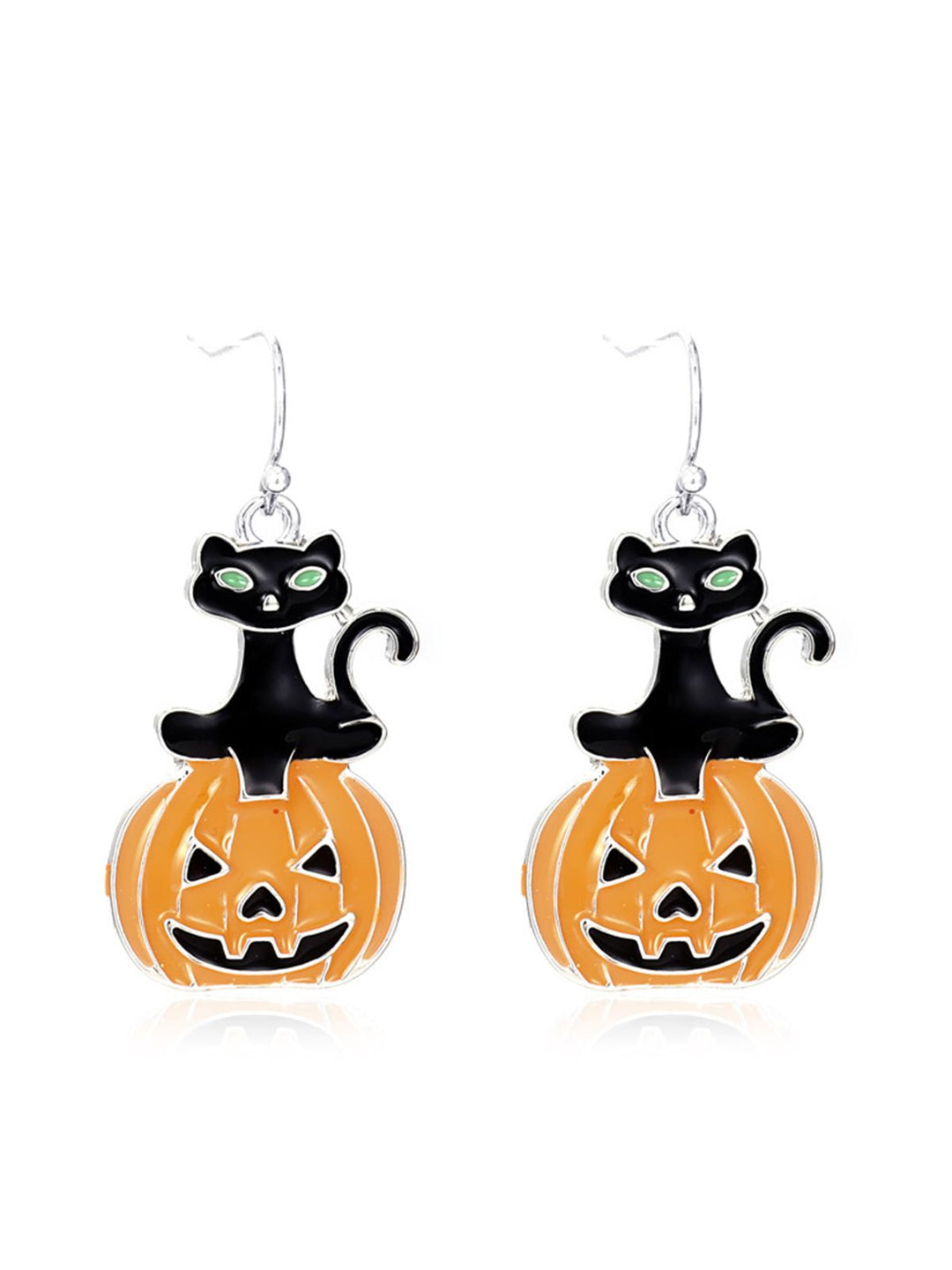 She adds this Spooky Halloween Cat And Pumpkin Earrings and suddenly it&