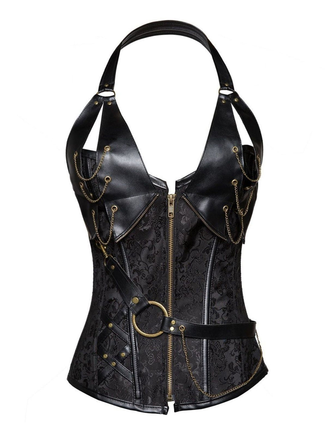 Steampunk Halter Leather Gothic Corset: timeless style reimagined