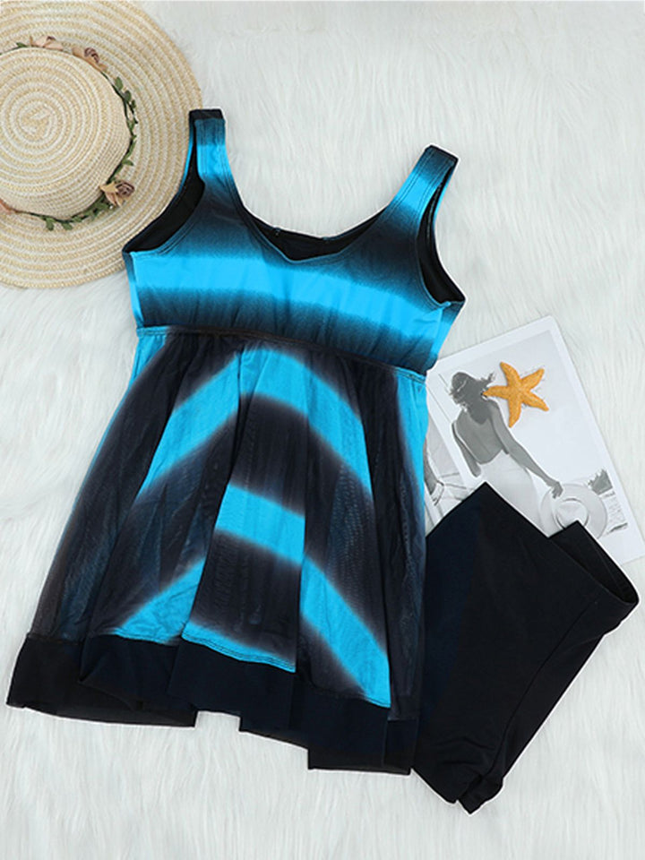 Stripes Lace-Up Tankini Set - vintage fashion, retro style