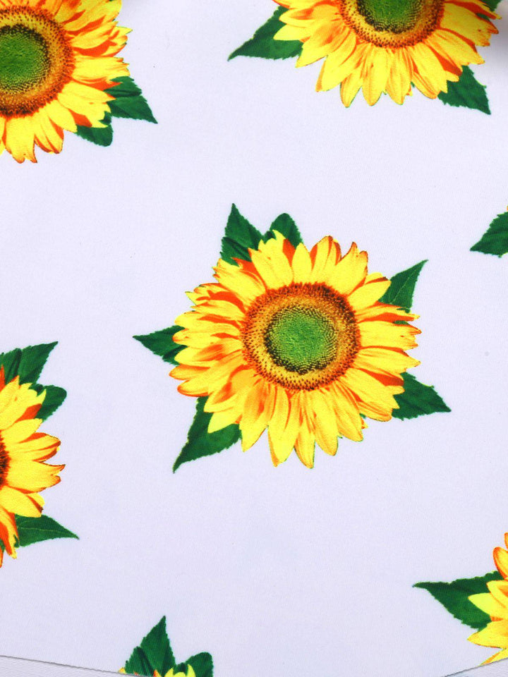 Sunflower Ruffle Criss Cross Tankini, classic vintage style elegant retro fashion - Image 5
