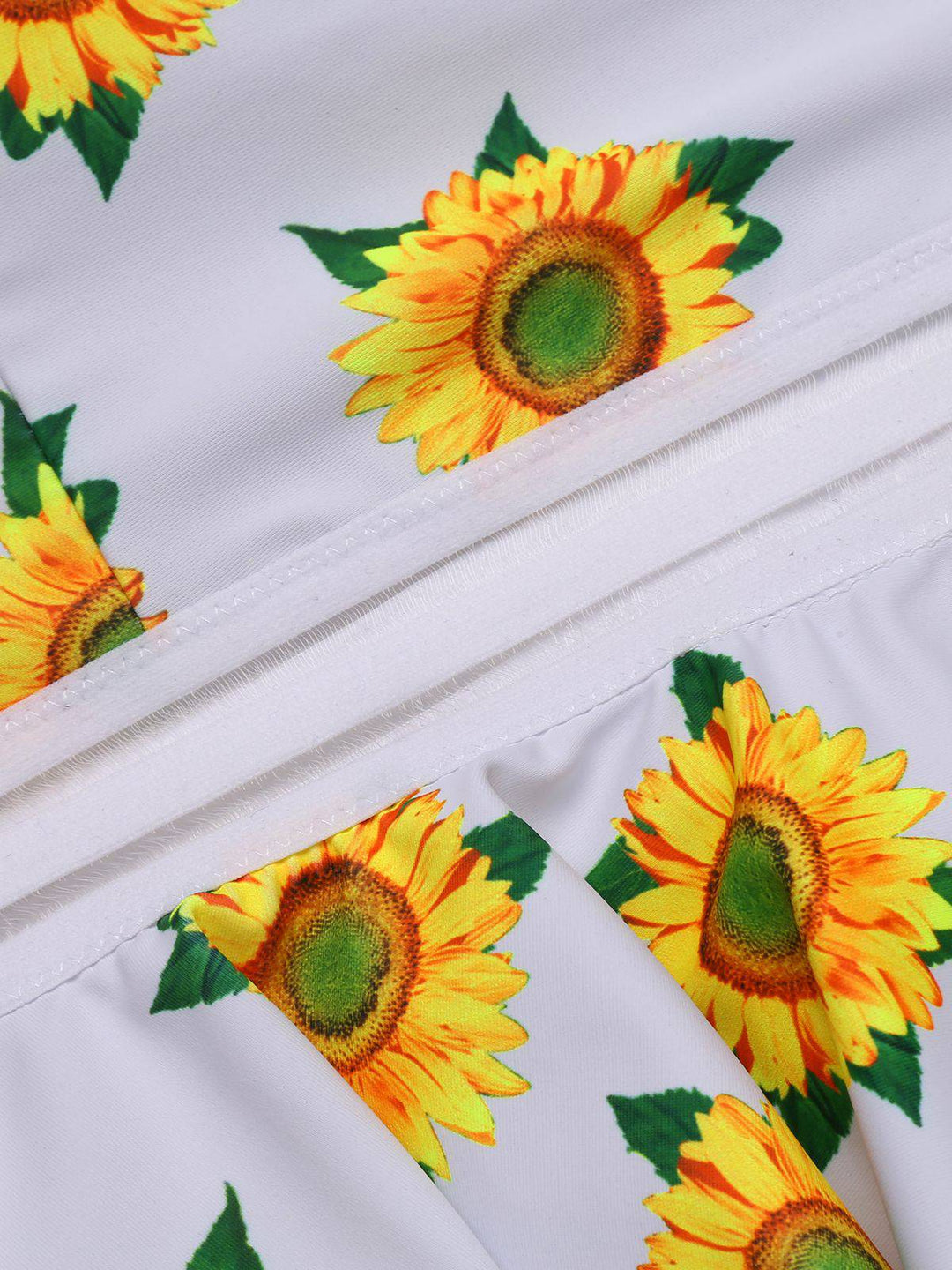 Sunflower Ruffle Criss Cross Tankini, classic vintage style elegant retro fashion - Image 6