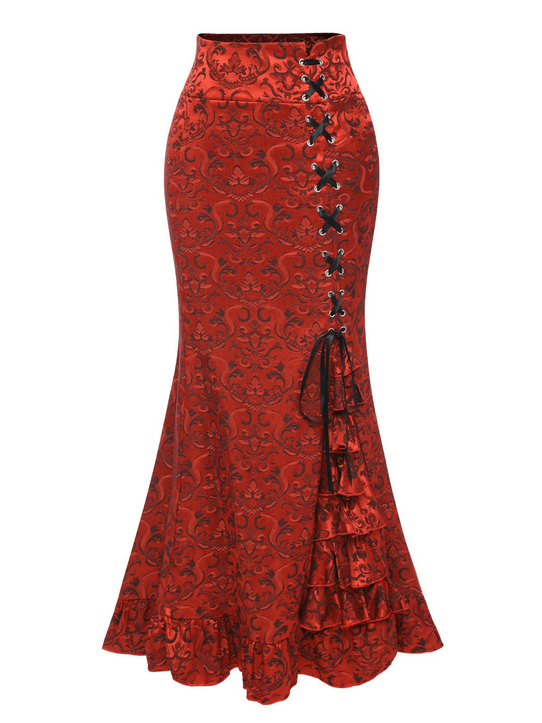 Vintage 1930s Punk Lace-Up Mermaid Skirt, vintage skirt, retro style - perfect for women who love vintage and retro fashion