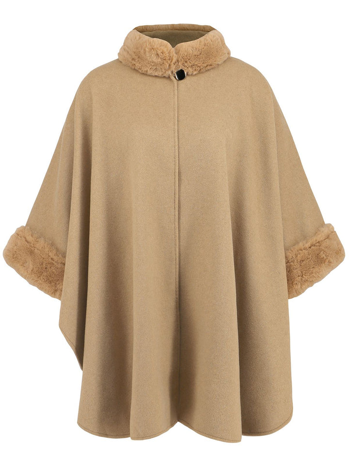 Vintage 1950s Faux Fur Cloak Coat - vintage fashion, style