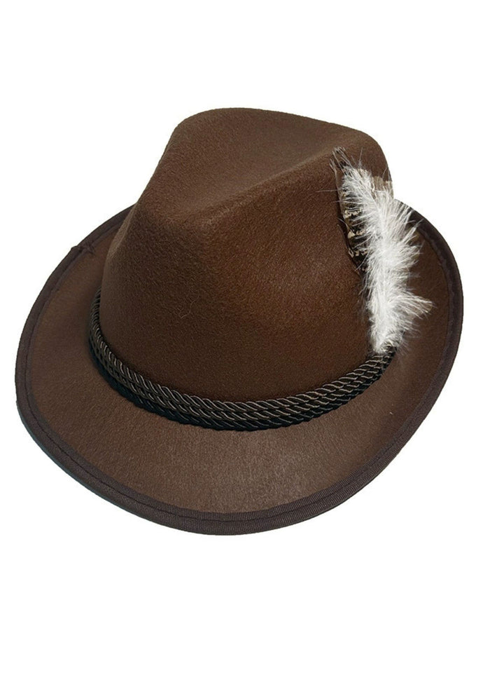 Vintage Bavarian Alpine Jazz Hat With Feather - vintage fashion, retro style