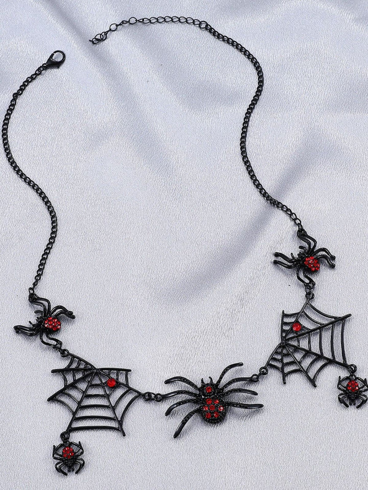 Vintage Gothic Spider &amp; Web Alloy Necklace - vintage fashion, retro style