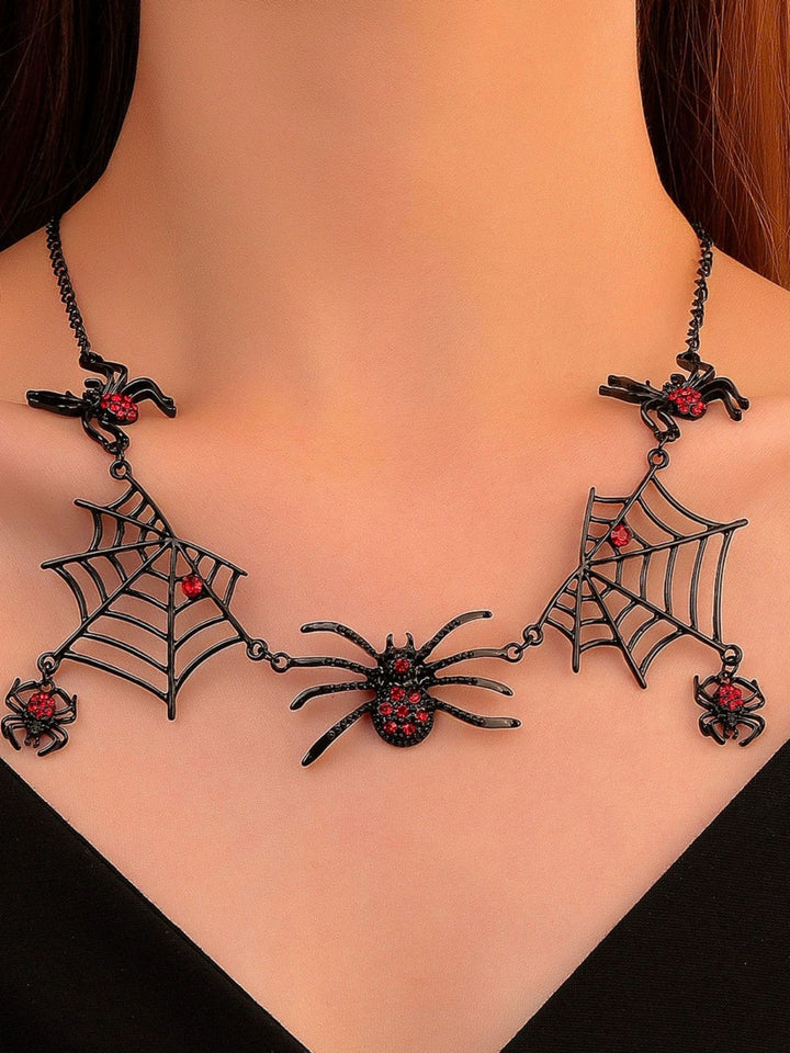 Vintage Gothic Spider &amp; Web Alloy Necklace - vintage fashion, retro style