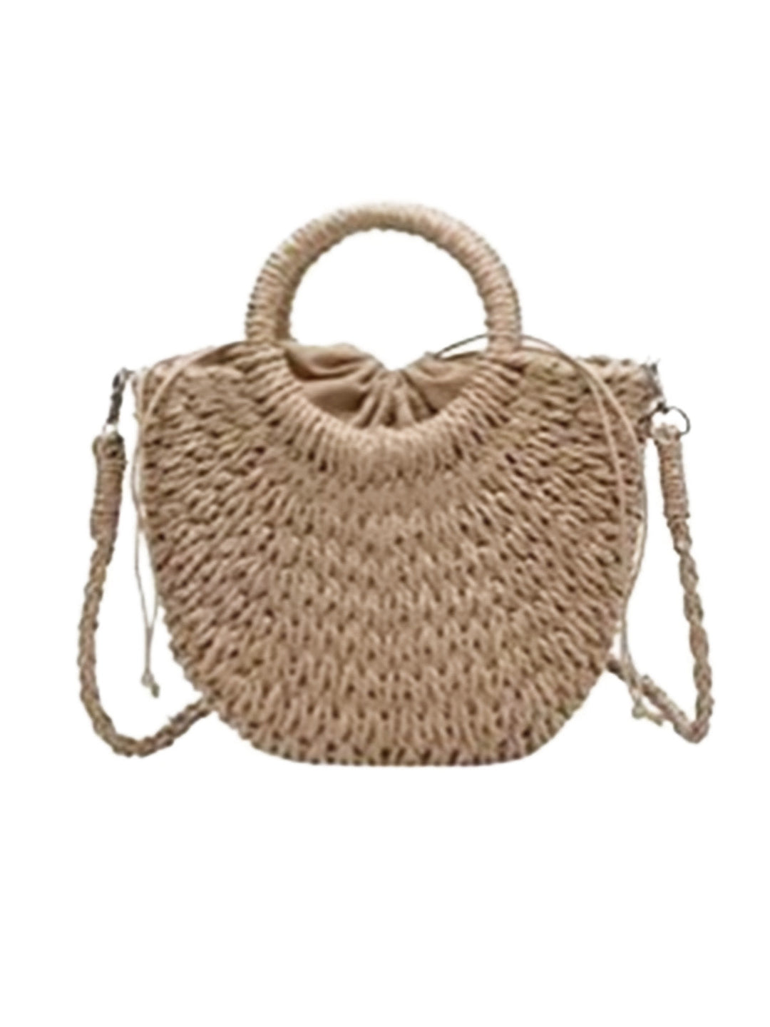 Vintage Handmade Woven Moon Shape Crossbody Beach Bag - vintage fashion, retro style