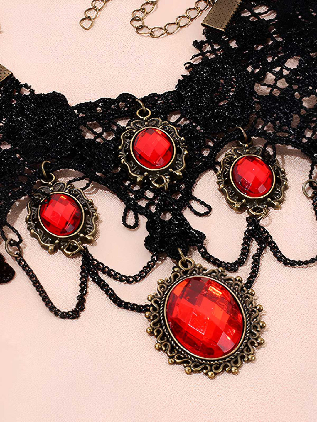 Vintage Lace Crystal Gothic Jewelry Set - vintage fashion, retro style