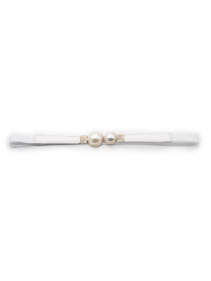 Vintage Pearl Buckle Thin Belt - vintage fashion, retro style