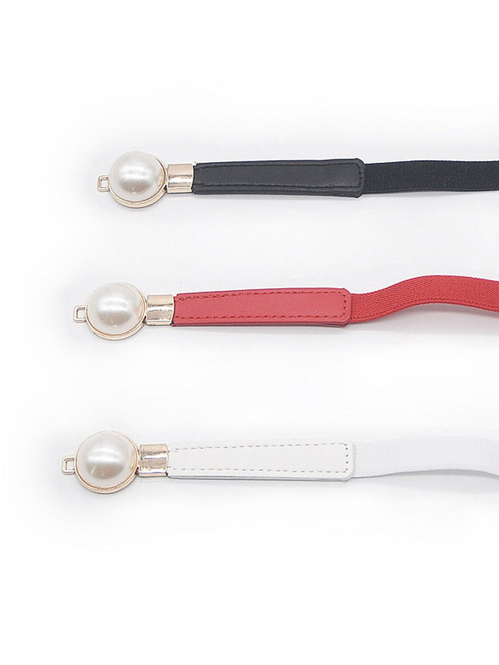Vintage Pearl Buckle Thin Belt - vintage fashion, retro style