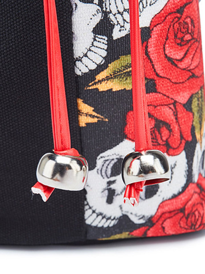Vintage Punk Skull &amp; Rose Print Handbag - vintage fashion, retro style