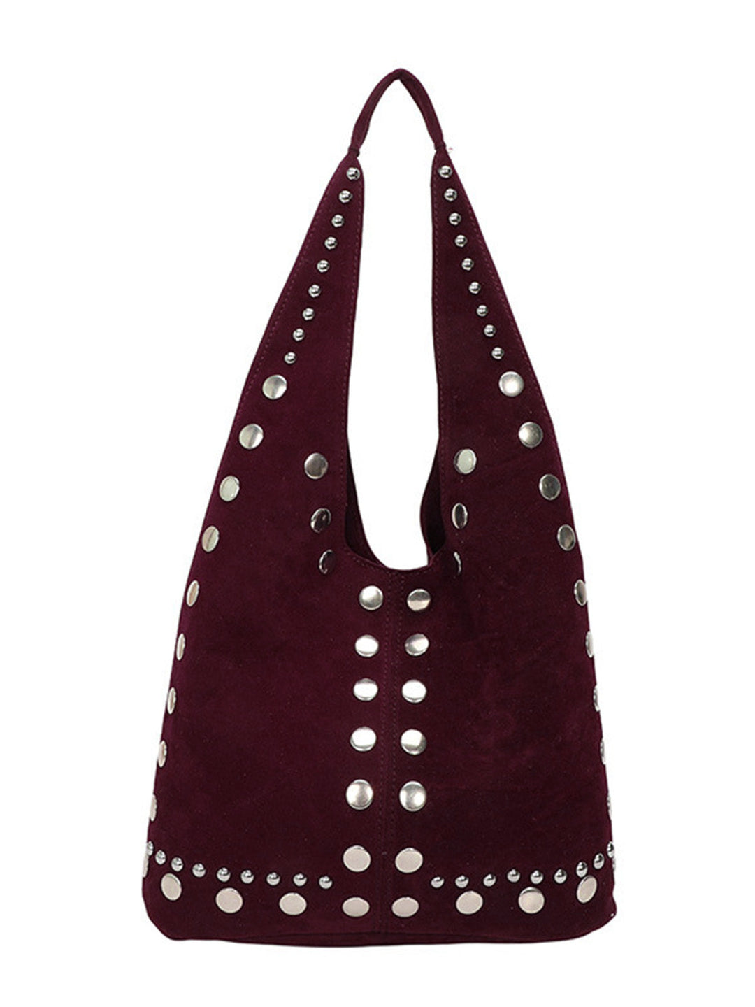 Vintage Suede Studded Shoulder Bag - vintage fashion, retro style, classic elegance for vintage lovers