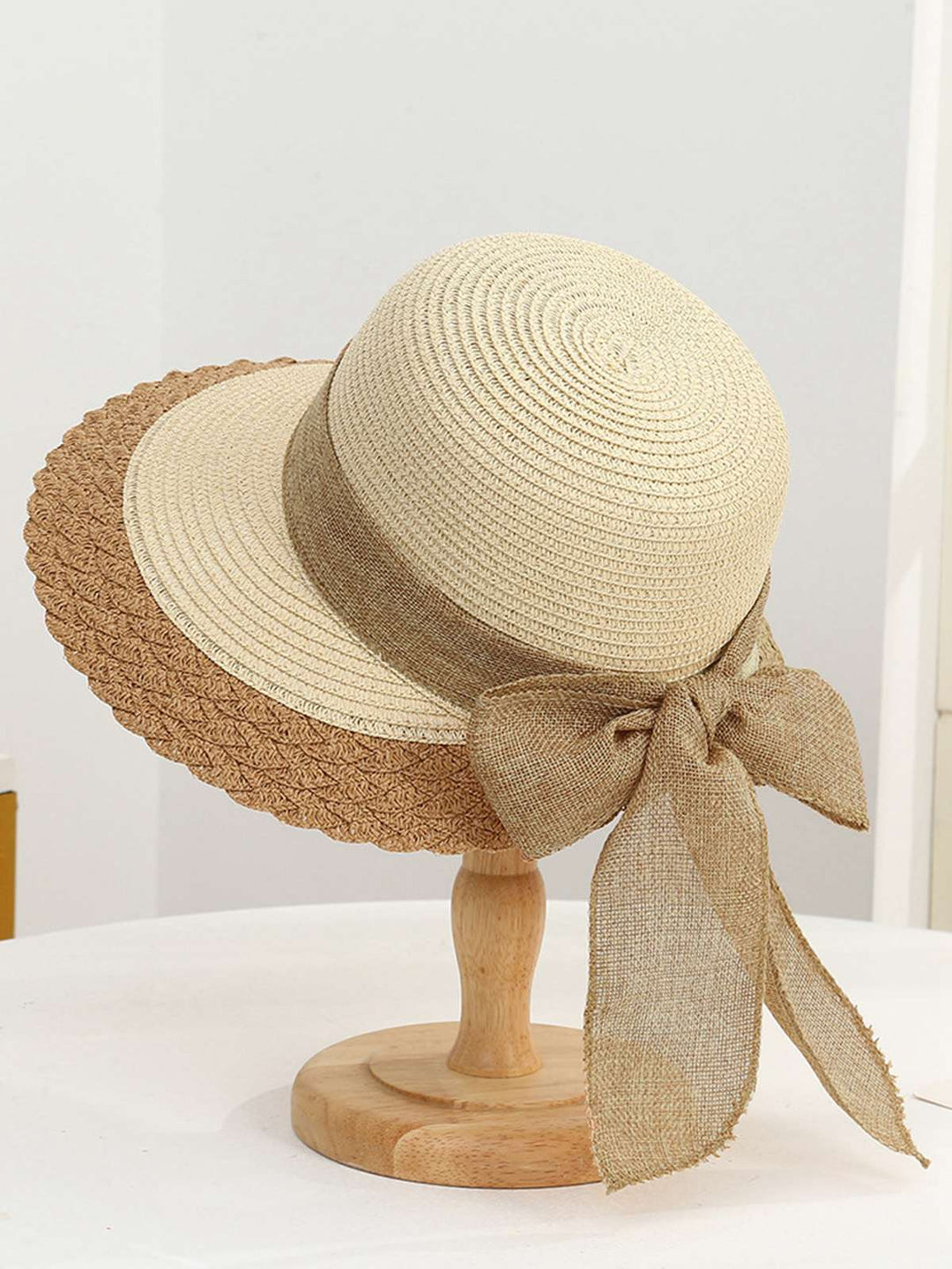 Vintage Two-Tone Straw Sun Hat - vintage fashion, retro style
