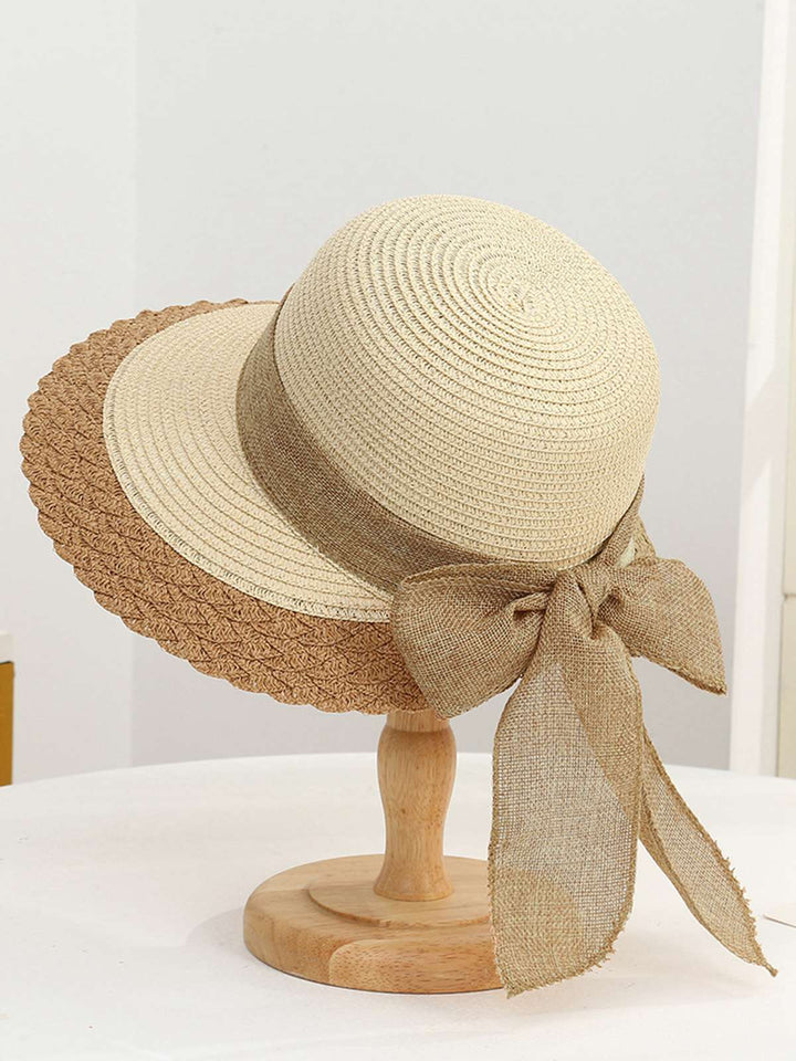 Vintage Two-Tone Straw Sun Hat - vintage fashion, retro style