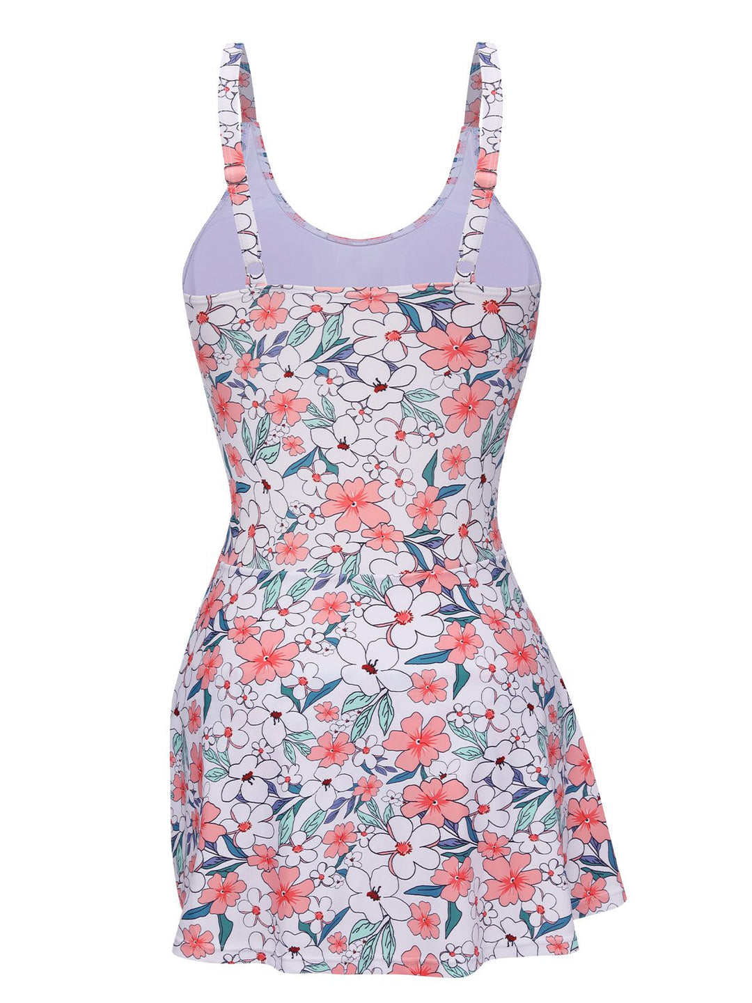 This White 1930s Floral Wide Strap Swimsuit carries 1930s vacation dreams in every stitch