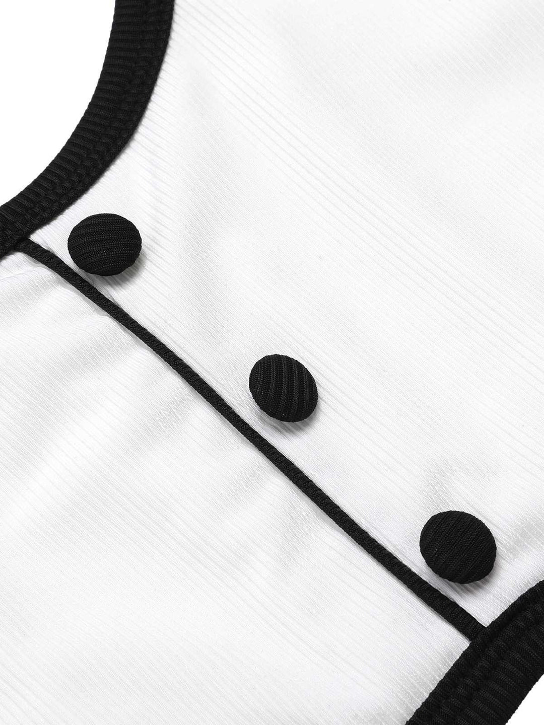 White 1930s Knit Contrast Swimsuit — because 1930s glamour never goes out of style