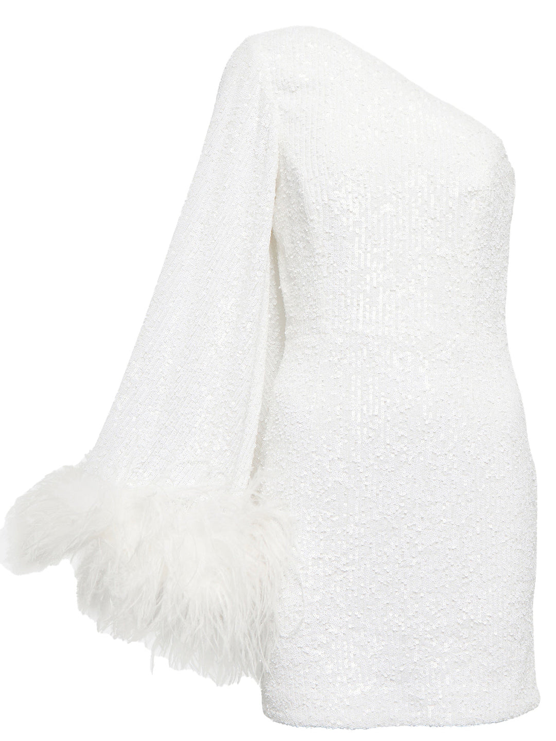 White 1930s One Shoulder Asymmetric Raw Edge Dress — the kind of 1930s dress that makes strangers smile