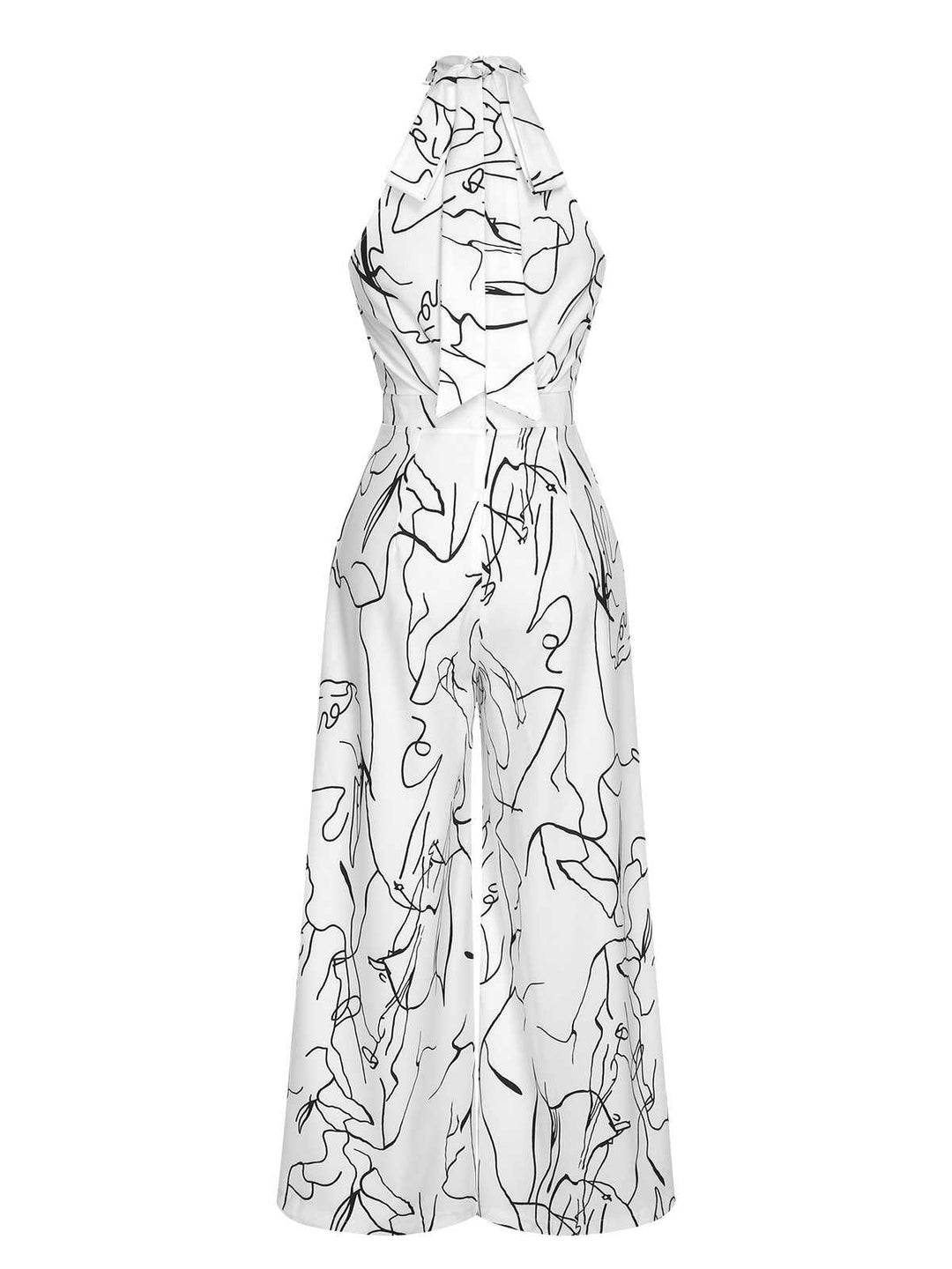 This White 1930s Round Neck Sleeveless Jumpsuit whispers 1930s secrets to those who notice