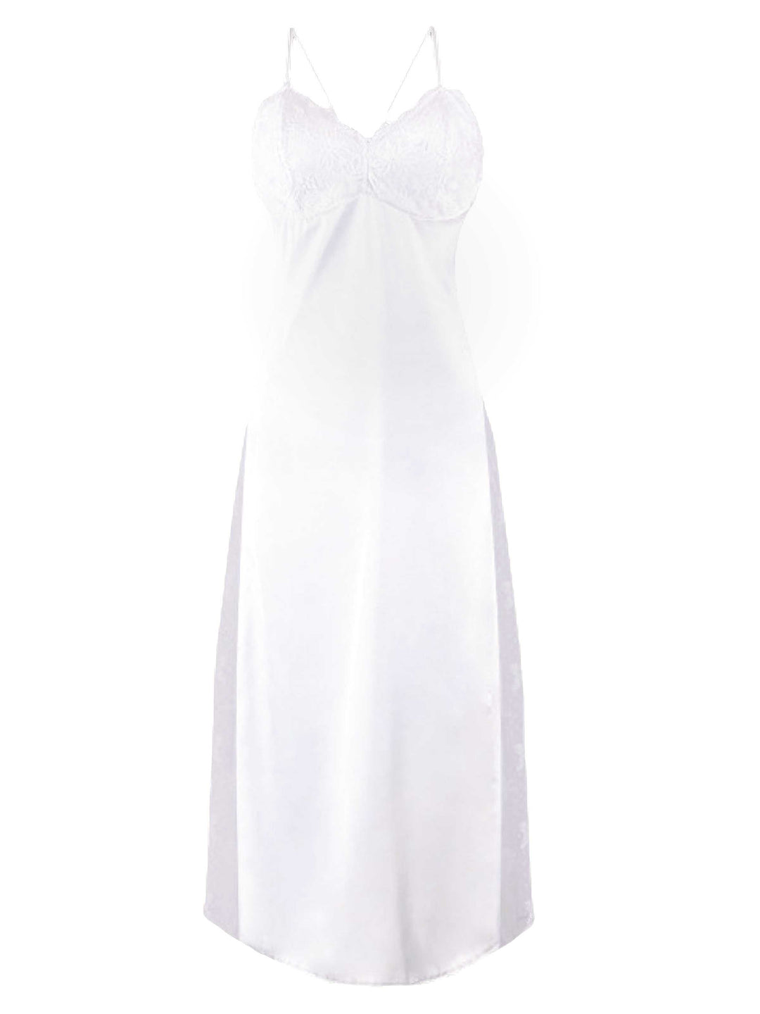 White Sheer Mesh Lace Nightdress Set - vintage dress, retro fashion, pure white