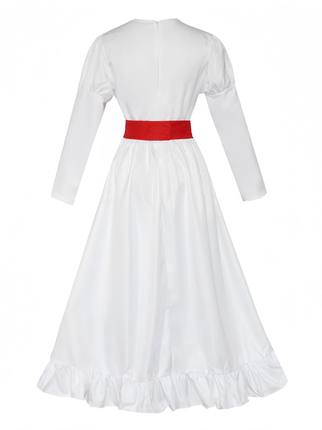 White 1940s Annabelle Doll Inspired Dress - vintage dress, retro fashion, elegant red