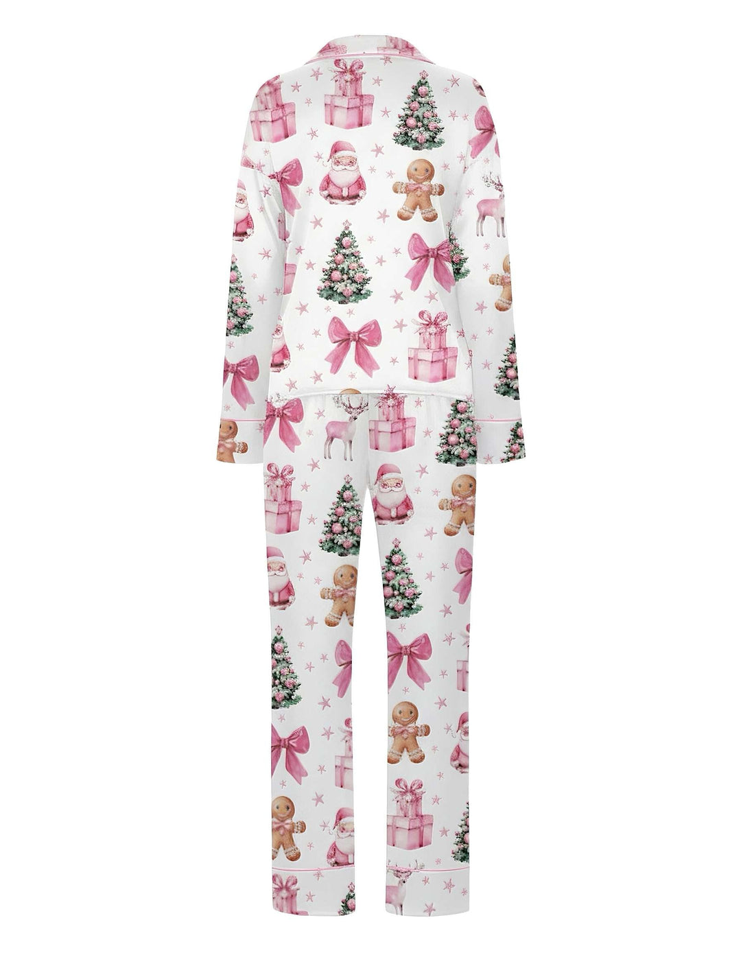 White Christmas Candy Canes Pajama Set - vintage fashion, retro style, pure white